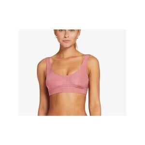 Vitamin A Sienna Tank Bikini Top Size L Pink Blush Ribbed Swimwear Beach Pool